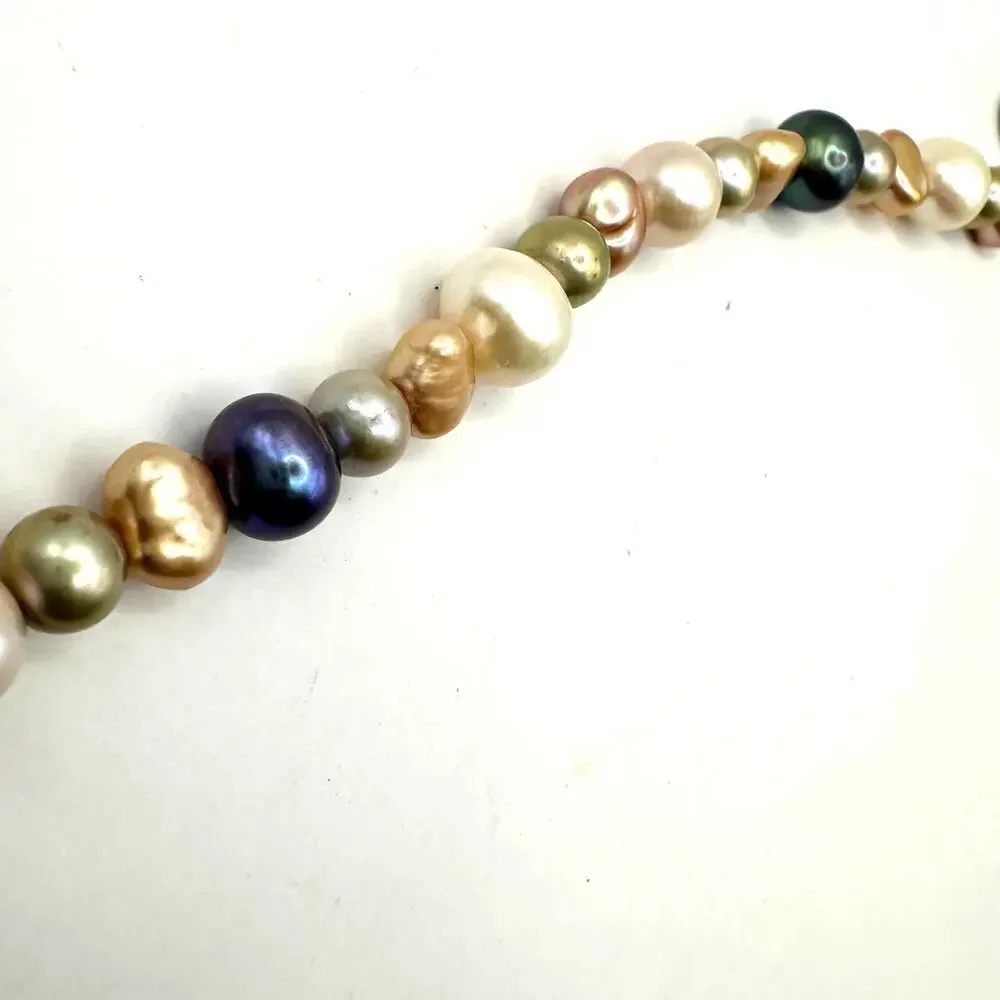 Freshwater Pearl Bracelet Neutral Cream Brown Tan Beaded Jewelry Coastal Cowgirl